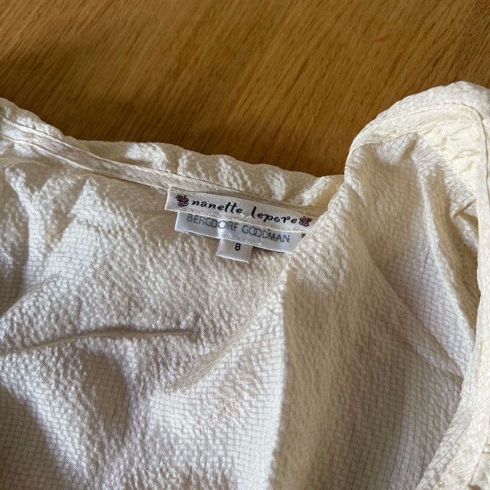 Nanette Lepore Cream Women’s Dress with Lace-Up Detail - Picture 5 of 9